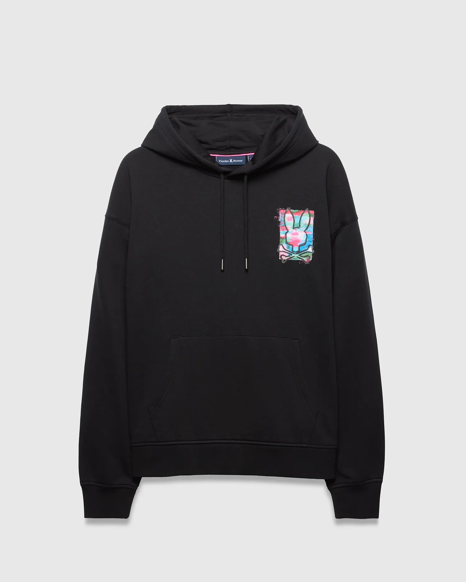 Psycho Bunny Men's Sweatshirts & Hoodies Isaac Print felpa con cappuccio nera