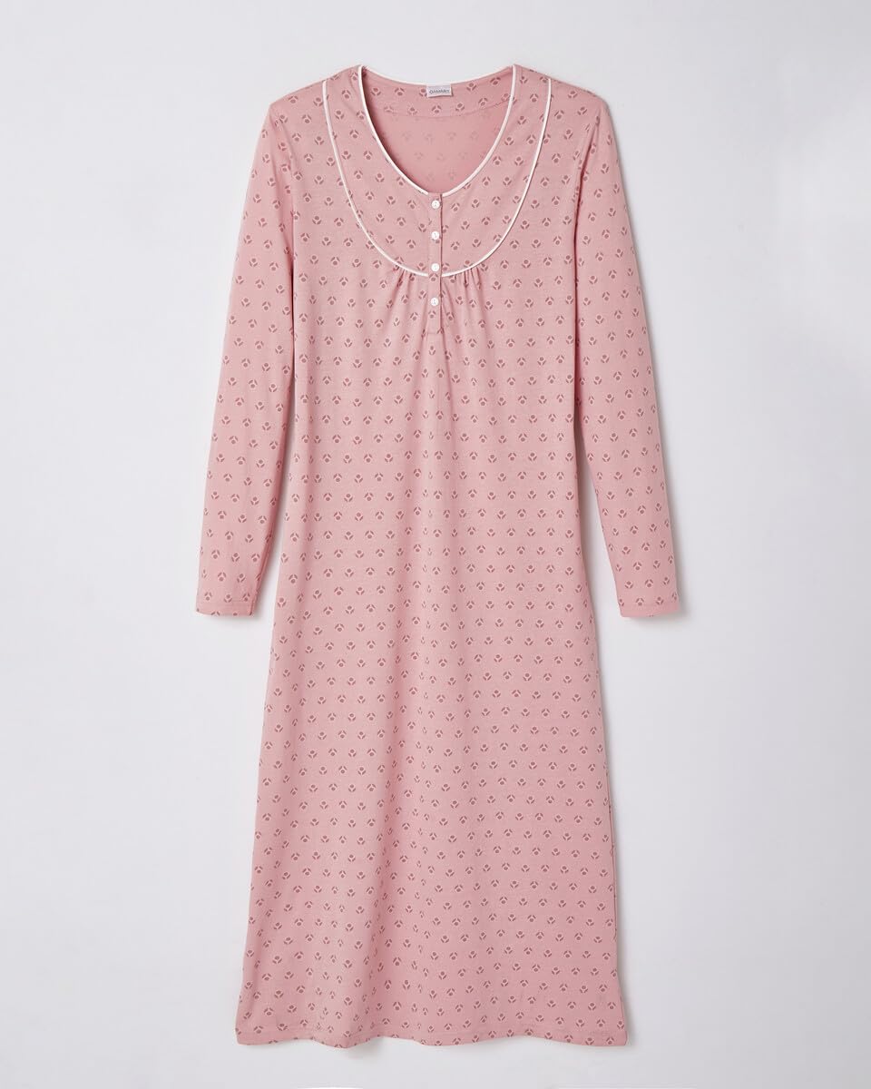 Damart Homewear camicia da notte donna rosa confezione 2 in cotone