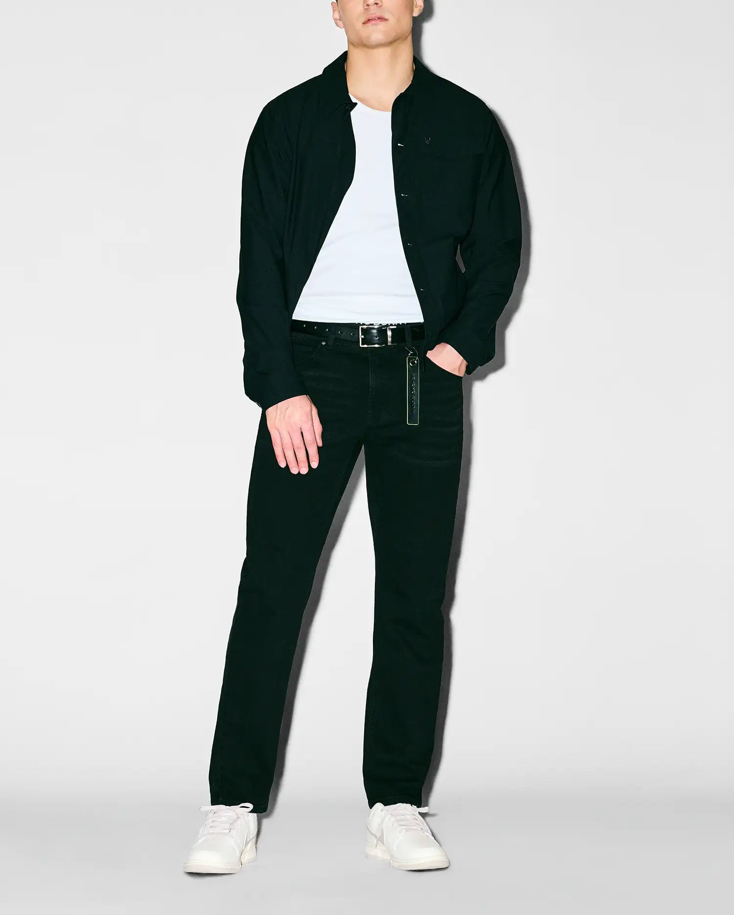 Psycho Bunny Men's Pants Emerson Slim Fit jeans nero 32 elasticizzato