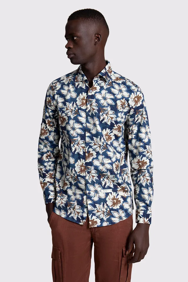 Markup Uomo Camicie Camiacia collo francese stampa fiori camicia
