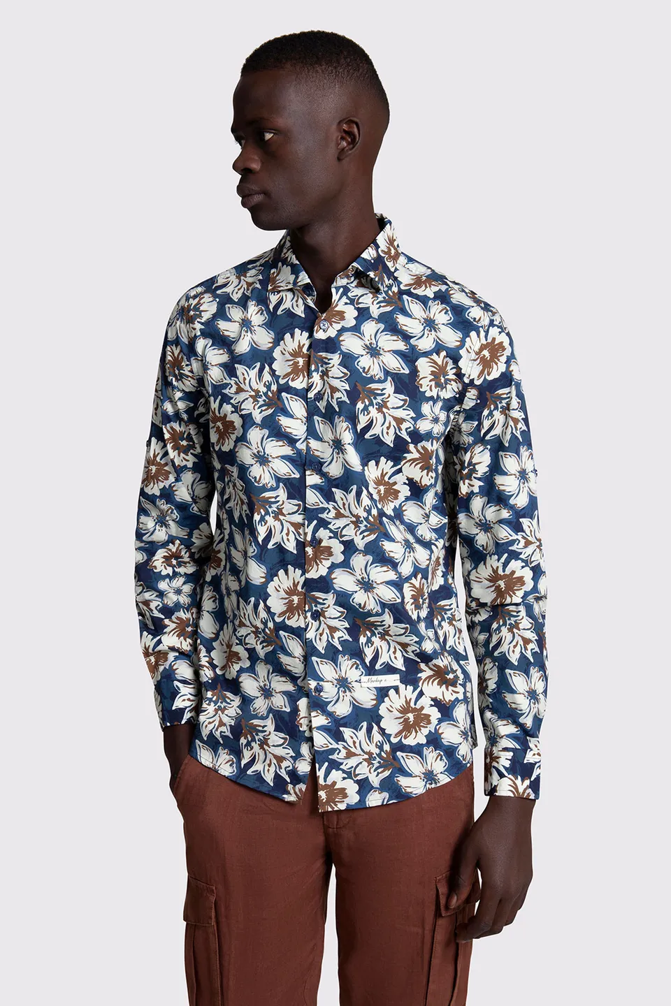 Markup Uomo Camicie Camiacia collo francese stampa fiori camicia