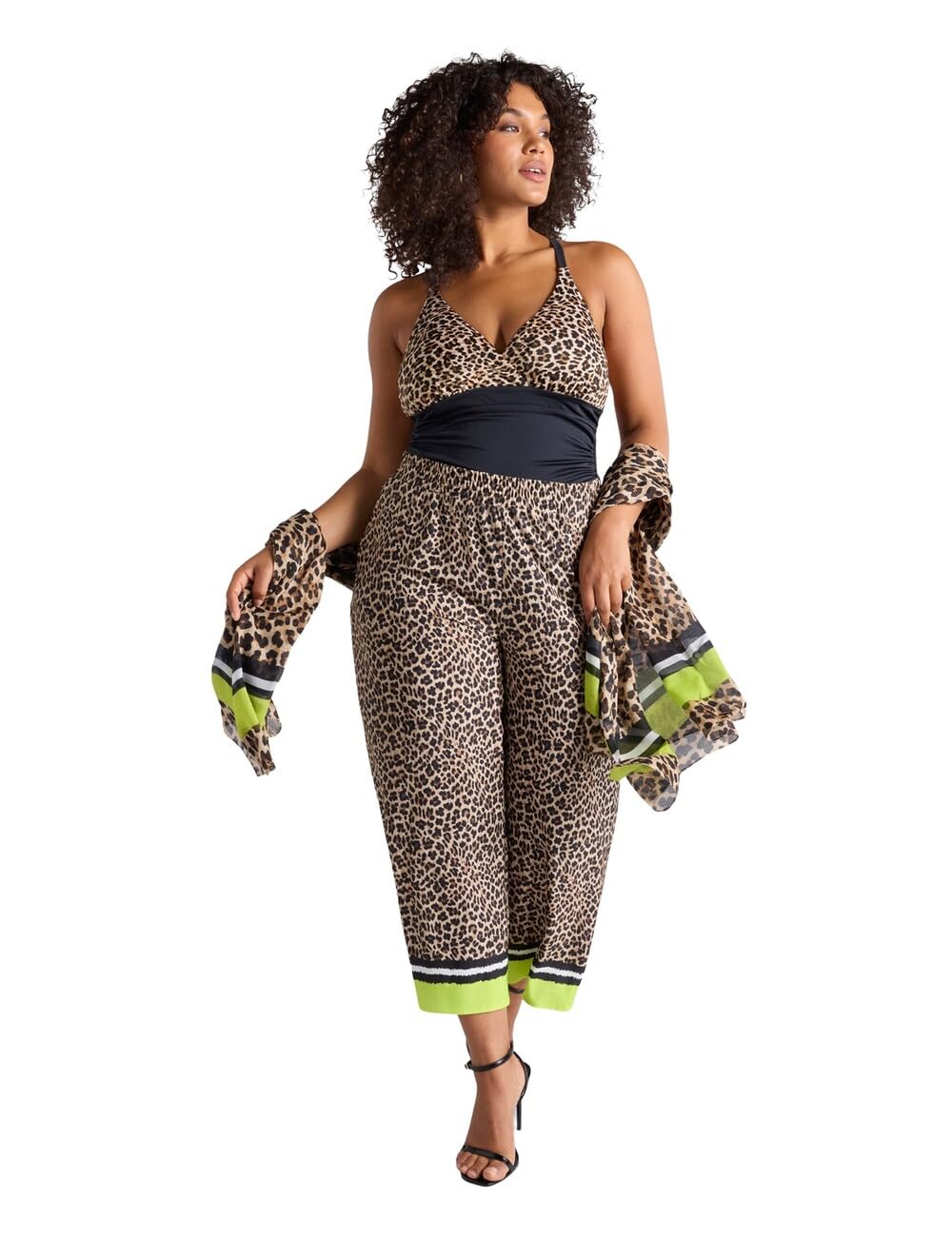 Fiorella Rubino Pantaloni cropped stampa maculata curvy