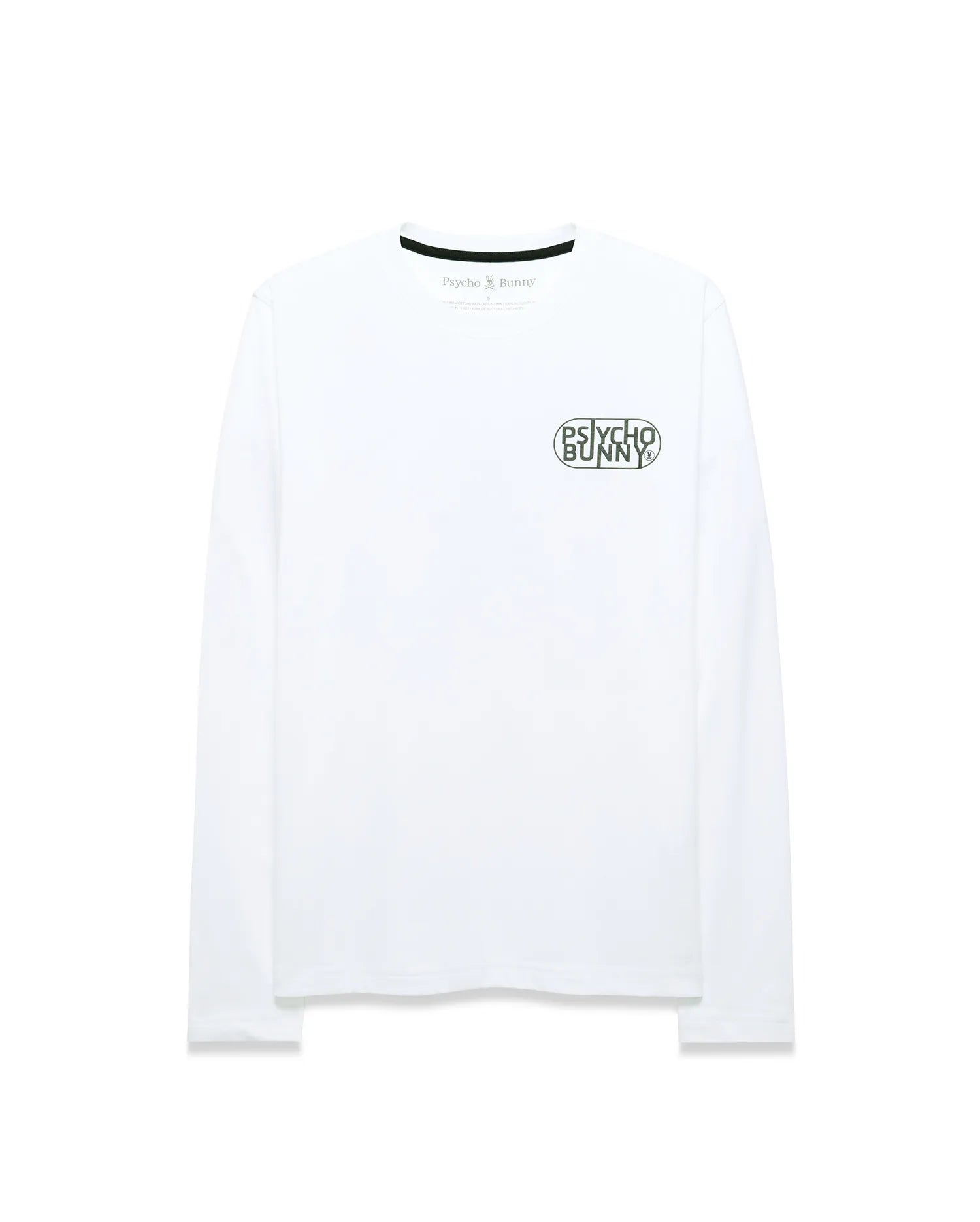 Psycho Bunny Men's Tees Dariel Long Sleeve Graphic T-shirt bianca