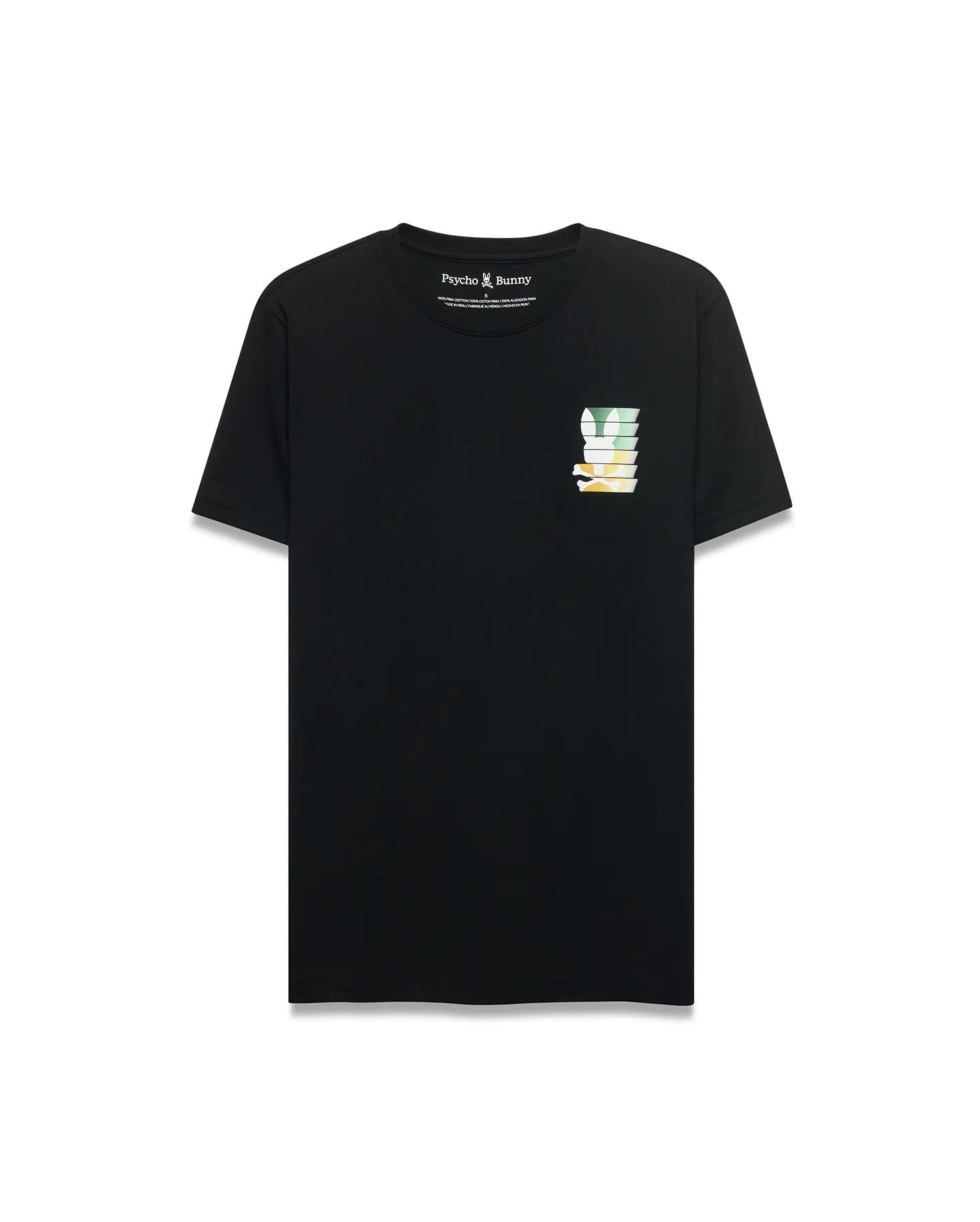 Psycho Bunny Men's Tees Cyprian Back Graphic Tee t-shirt nera Pima