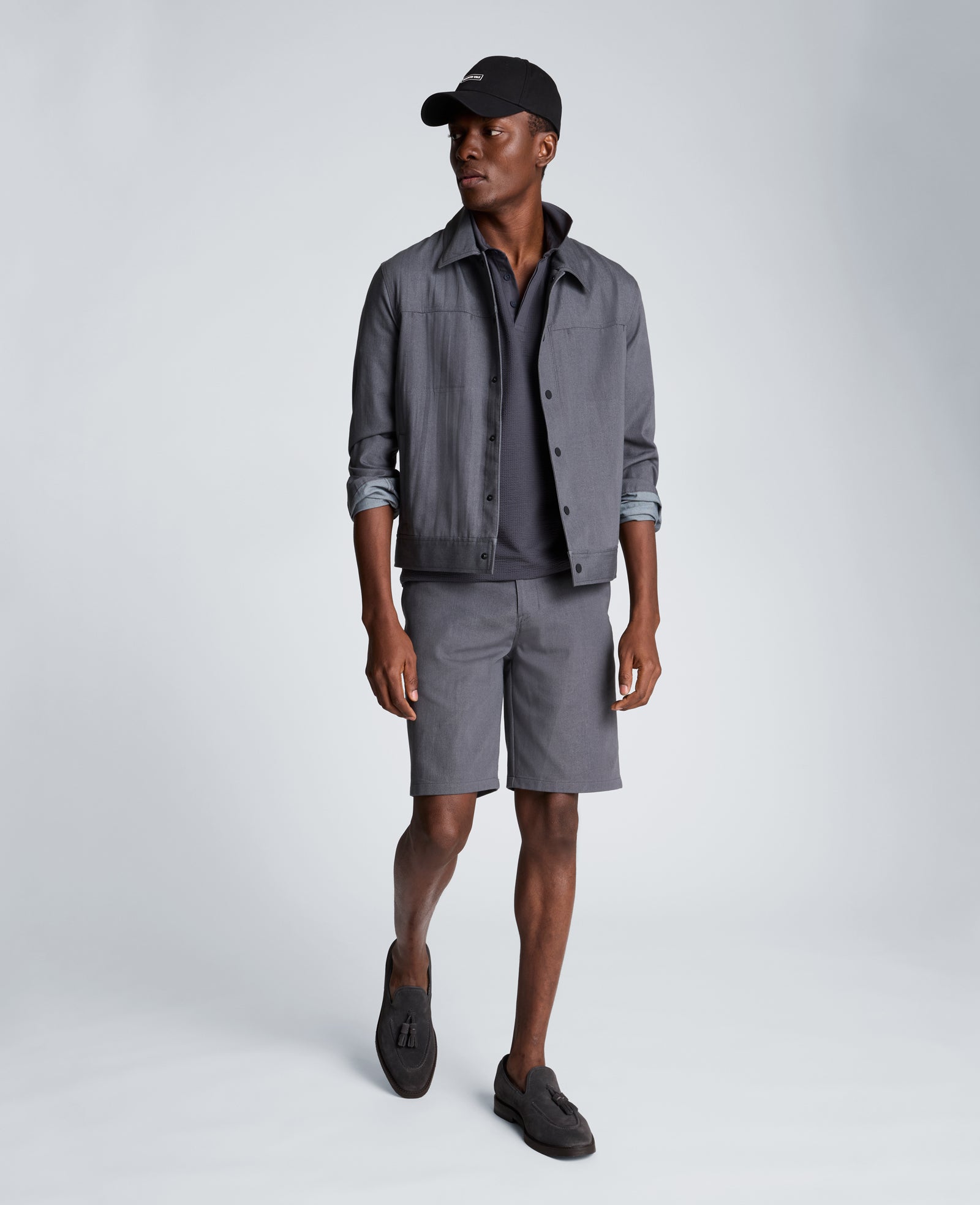 Kenneth Cole Reaction Mixed Media polo grigia, cotone elasticizzato
