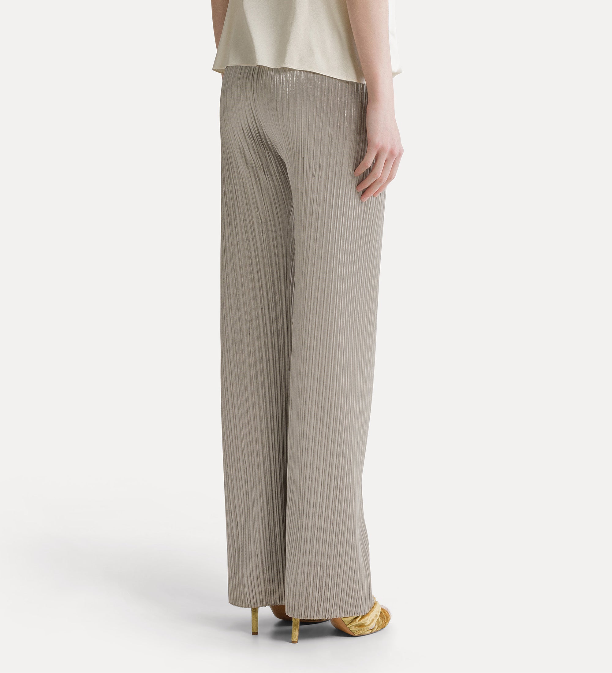Forte pantaloni in jersey velvet calcedonio a vita elastica