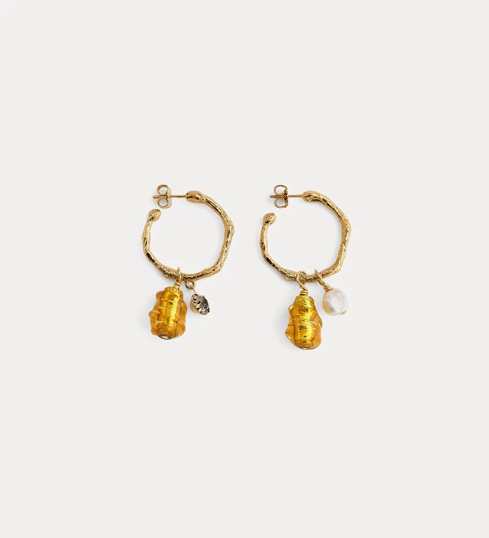 Forte gioielli hoop earrings with pendants orecchini oro