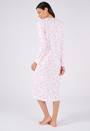 Damart Homewear Camicia da Notte Maglia Puro Cotone donna rosa fiorito XS