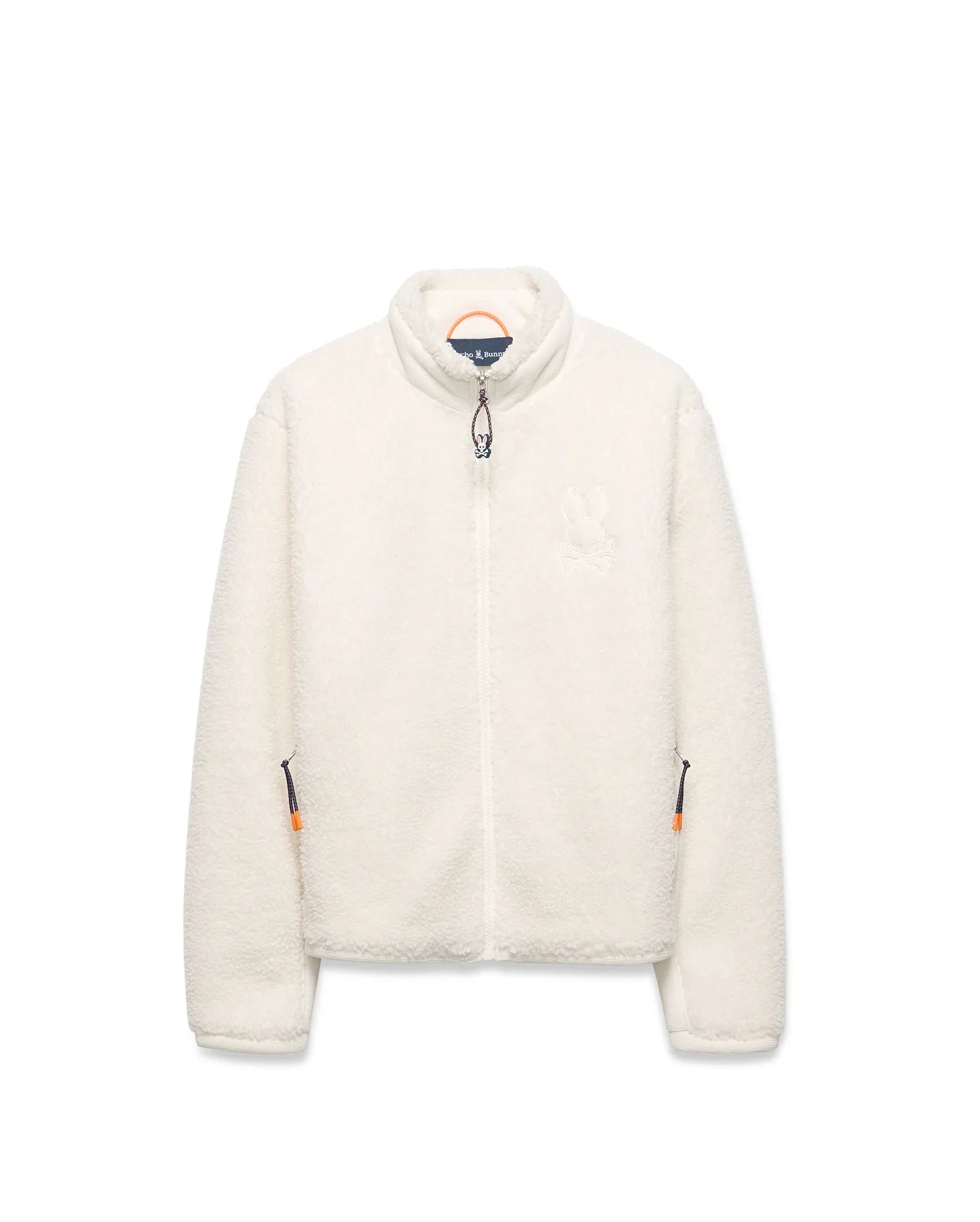 Psycho Bunny Kids Outerwear Rowley Sherpa giacca ecru in pile