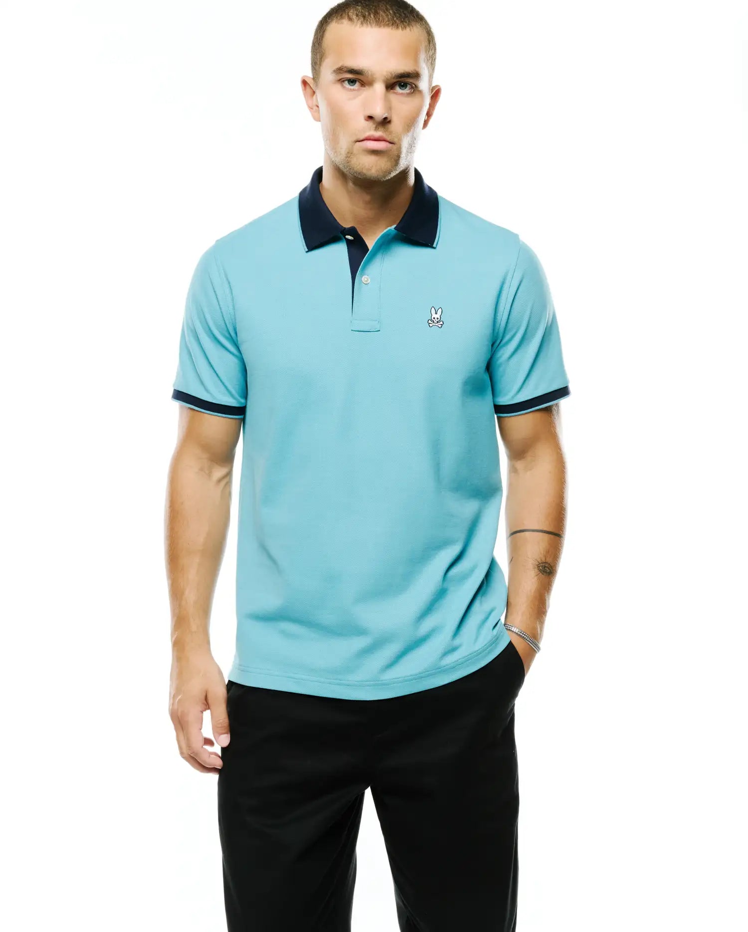 Psycho Bunny Men's Polos MEN'S KLAUS PIQUE POLO - MT0100304 polo blu 495