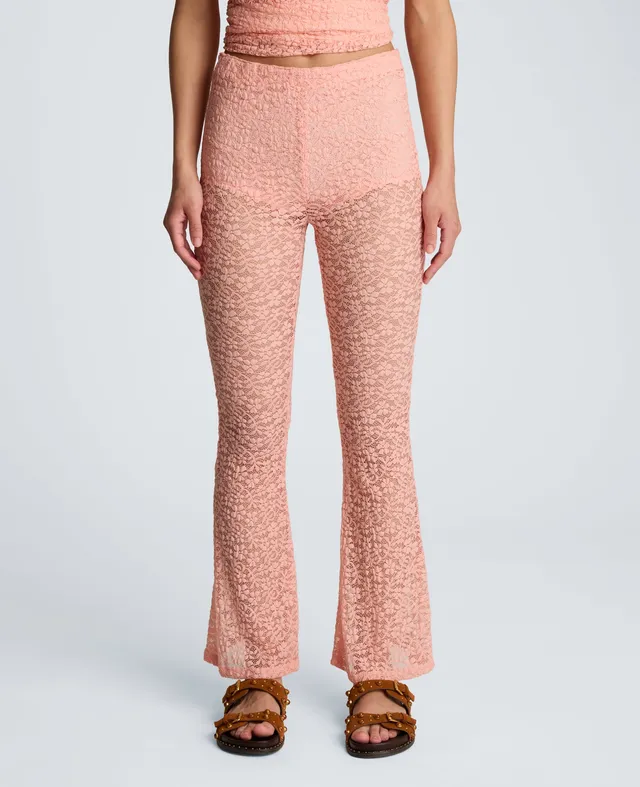 Kenneth Cole Reaction Clothing Stretch Lace Pull On Flare Pant with Inner Short pantaloni flare pesca con shorts