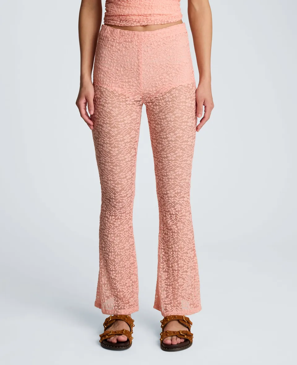 Kenneth Cole Reaction Clothing Stretch Lace Pull On Flare Pant with Inner Short pantaloni flare pesca con shorts