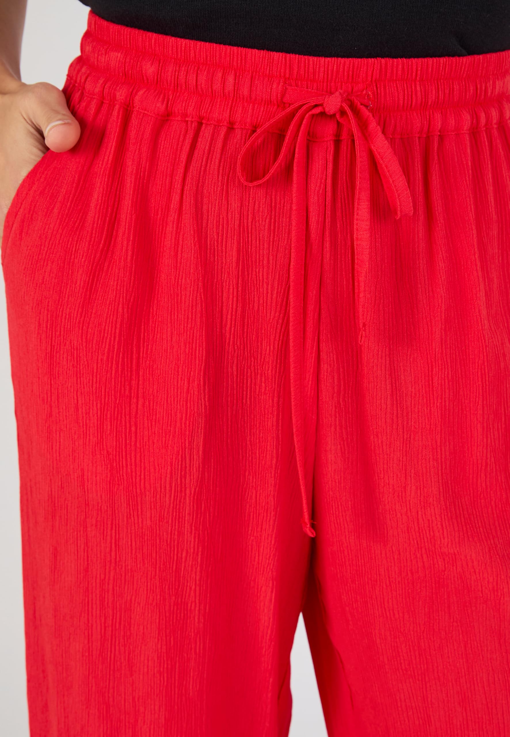 Damart Prêt-à-porter Pantaloni da donna in stile crespa 42 rosso mattone