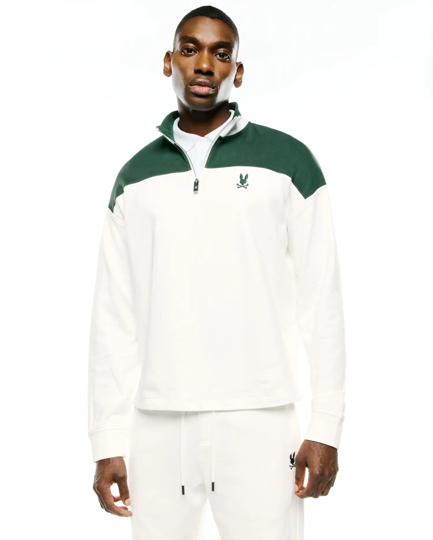 Psycho Bunny Men's Sweatshirts & Hoodies Gabe French Terry Sweatshirt MT0500184 felpa ecru