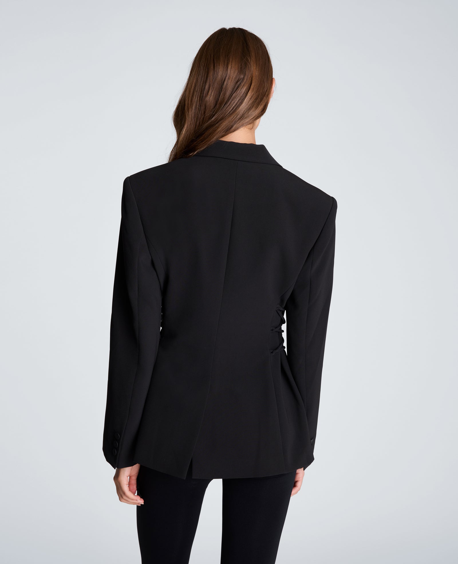 Kenneth Cole Reaction Clothing Slim One Button Jacket with Side Lacing giacca nera