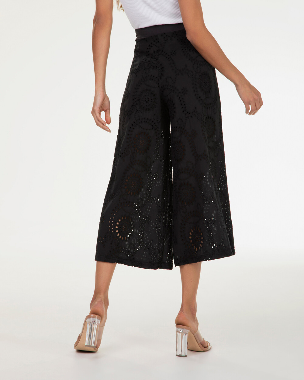 Markup Donna Jeans & Pantaloni Pantapalazzo cropped in pizzo sangallo