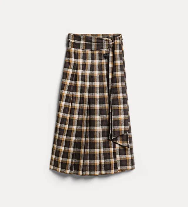 Forte Highland Tartan gonna kilt in lana giallo oro