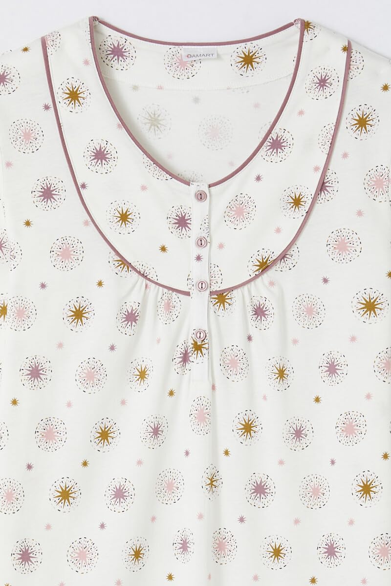 Damart Homewear camicia da notte donna rosa confezione 2 in cotone