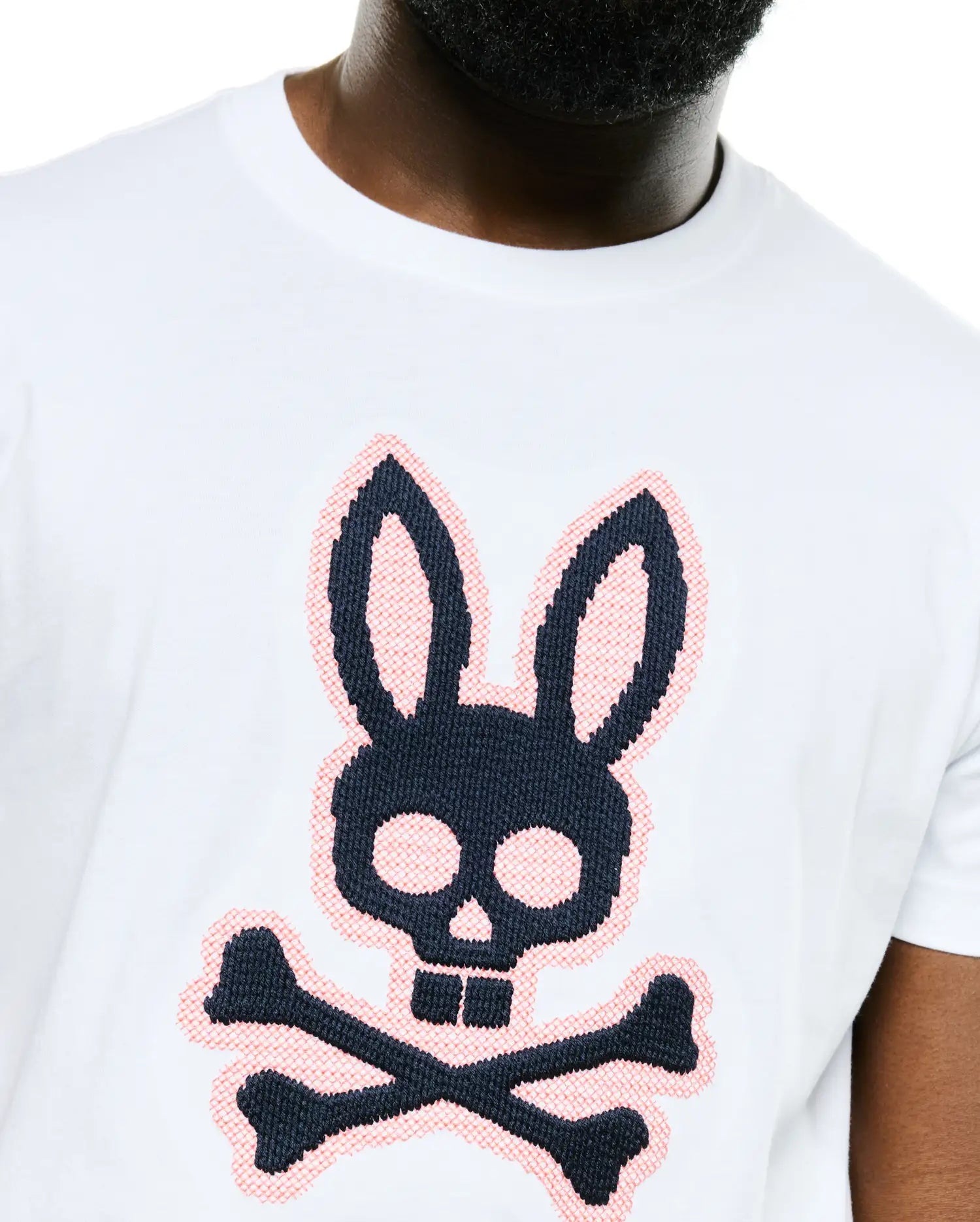 Psycho Bunny Men's Tees Samson T-shirt uomo bianca ricamata