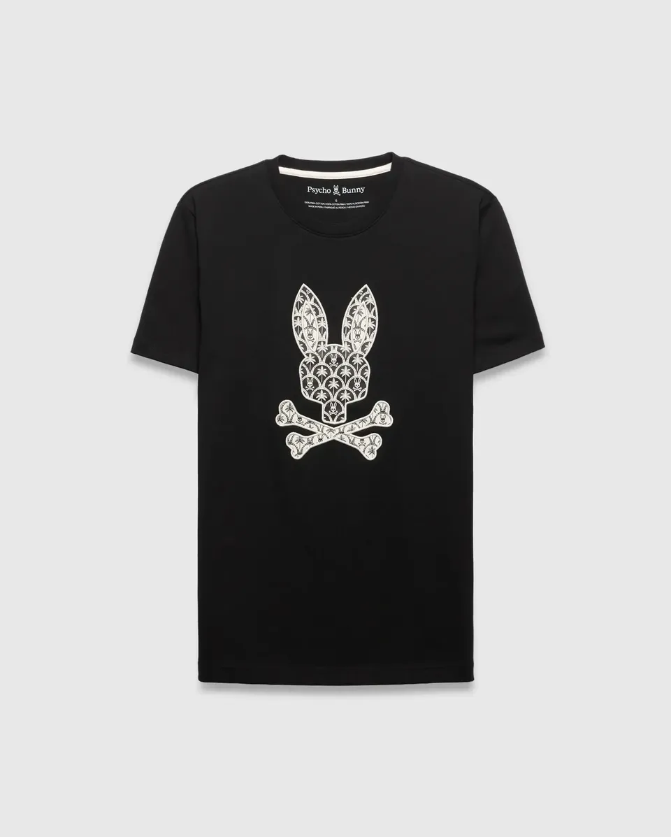 Psycho Bunny Men's Tees MENS BRAD GRAPHIC TEE - MT0200274 maglietta nera