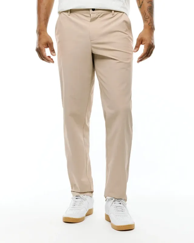 Psycho Bunny Men's Pants Edward 10K pantaloni tapered beige elasticizzati