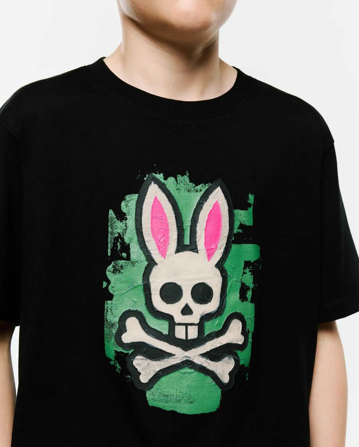 Psycho Bunny Kids Tees Marcus Graphic Tee KT0200193 t-shirt nera bambini cotone Pima