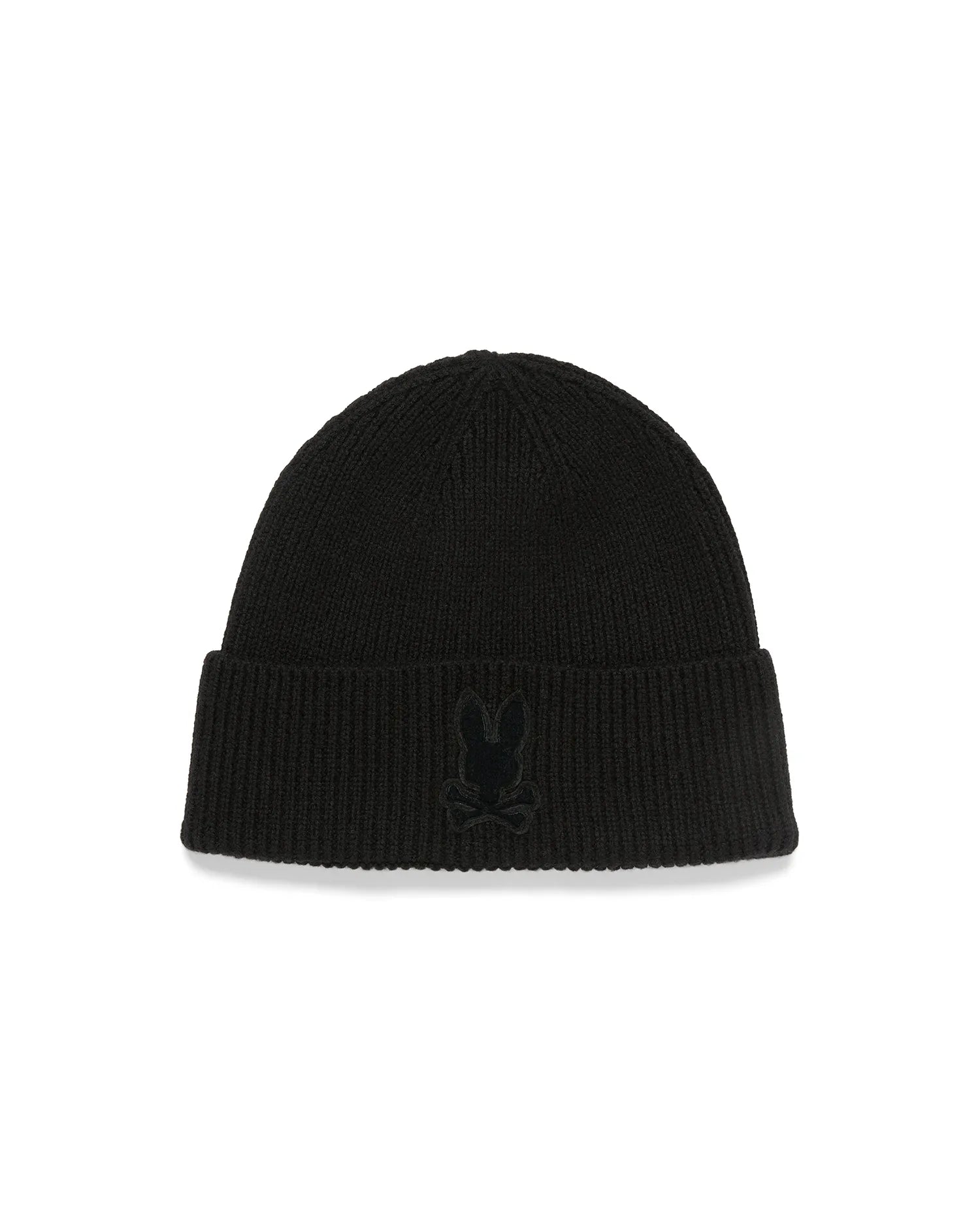 Psycho Bunny Kids Accessories Leighton Merino berretto nero in lana