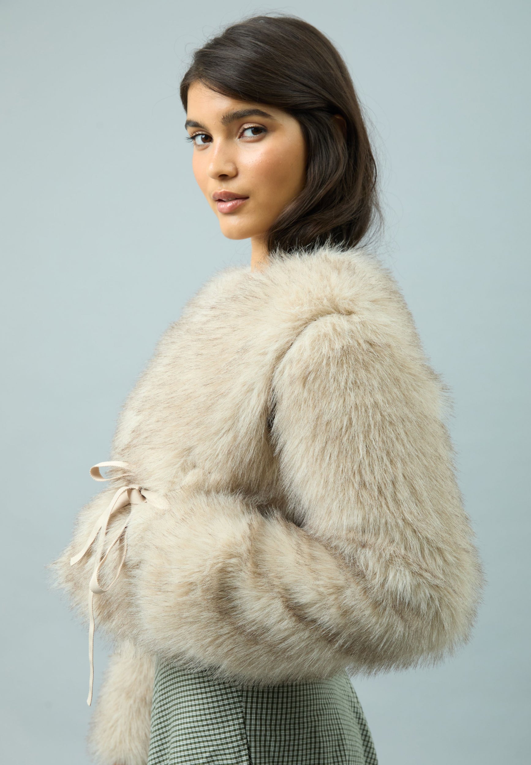 House Of Sunny Women's Jackets GAIA FUR MULTIWAY JACKET giacca crema in ecopelliccia