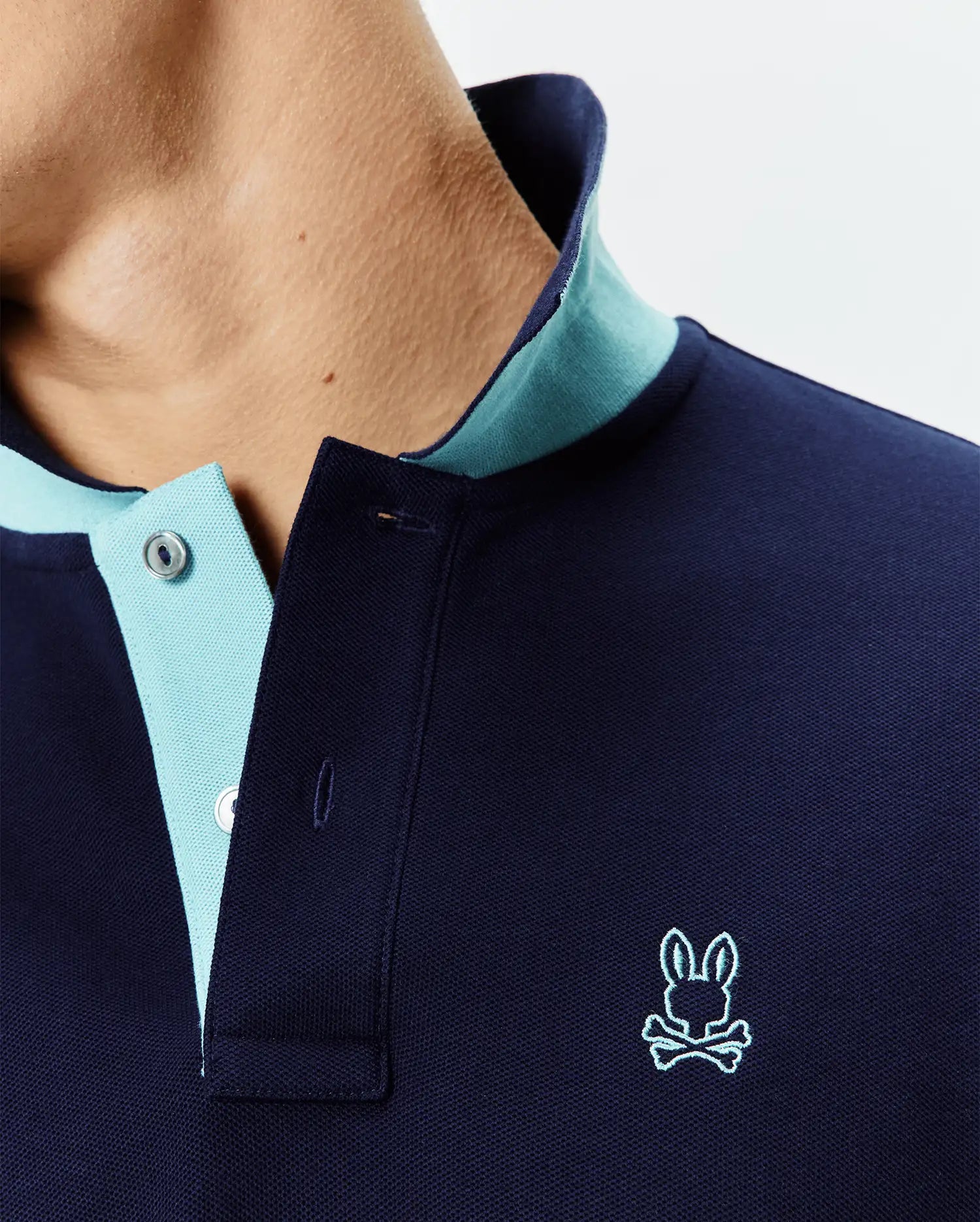 Psycho Bunny Blythe Pique Polo polo blu XXS-XXL in cotone Pima
