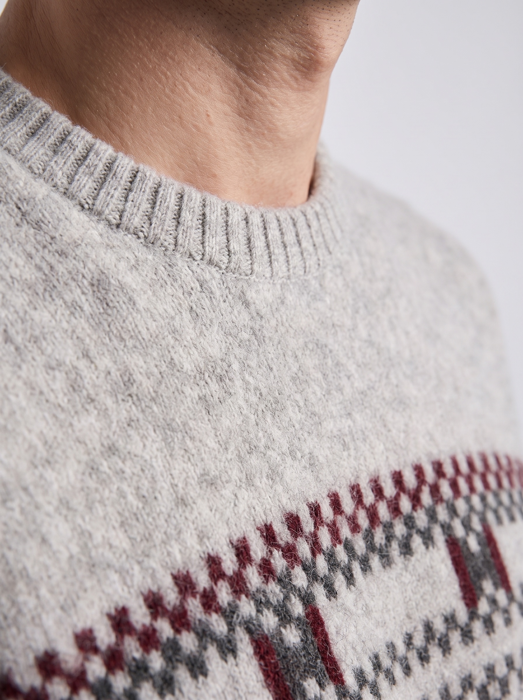 Markup Uomo Maglieria Maglione Girocollo Jacquard Etnico