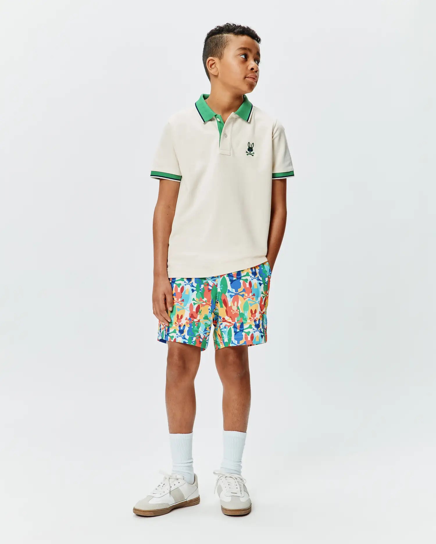Psycho Bunny Kids Polo Shirts Sunny Pique Polo polo bianca