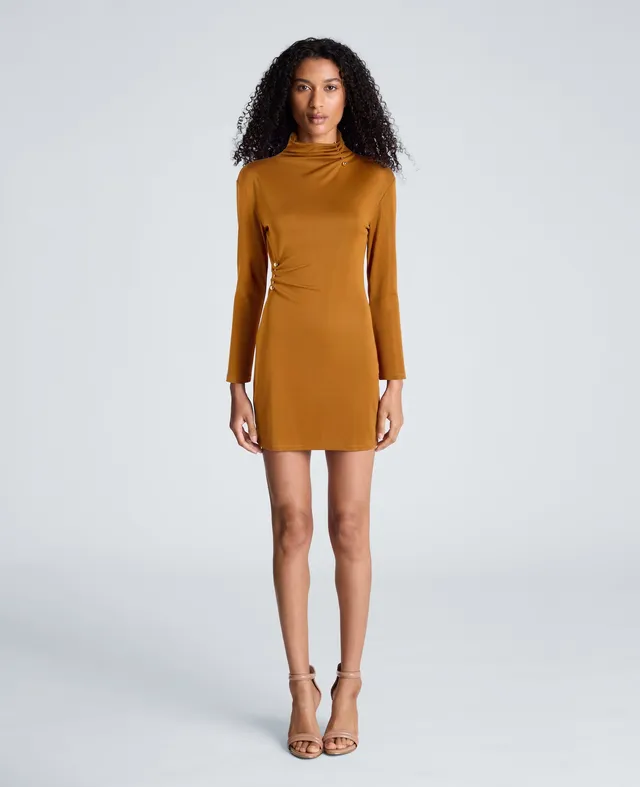 Kenneth Cole Reaction Clothing Long Sleeve Pinned Mini Dress abito corto MAPLE in jersey