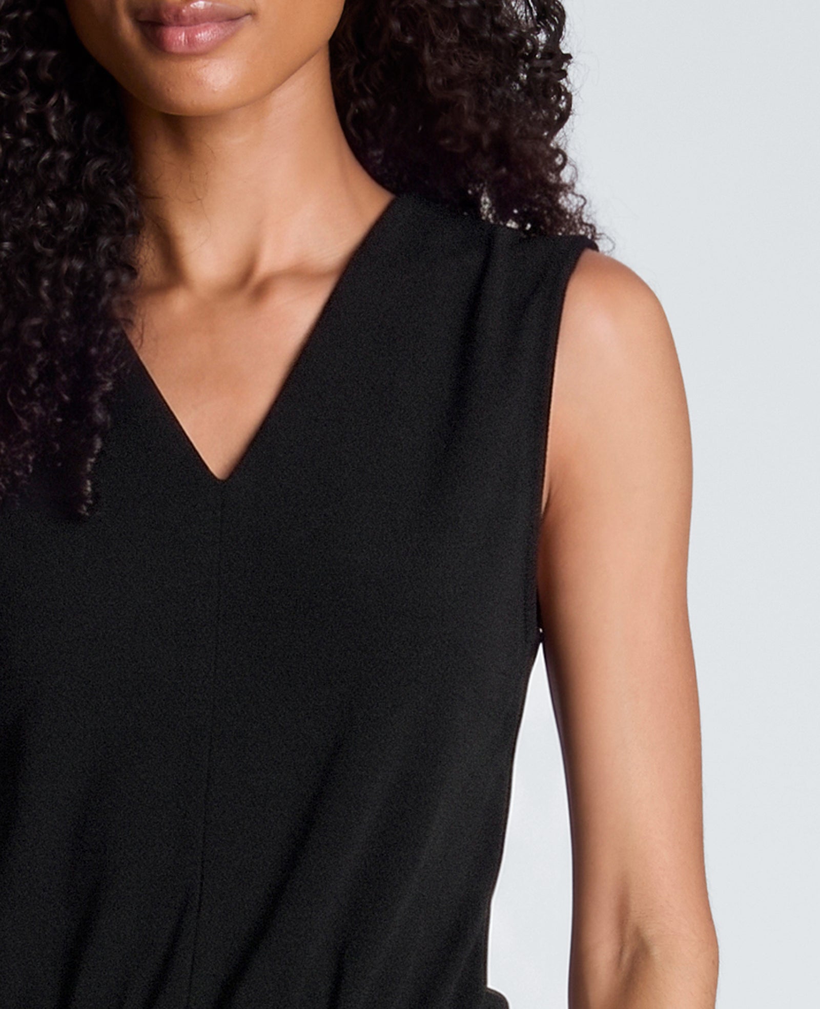 Kenneth Cole Reaction Clothing Asymmetrical Hem Midi Dress abito midi nero in crêpe