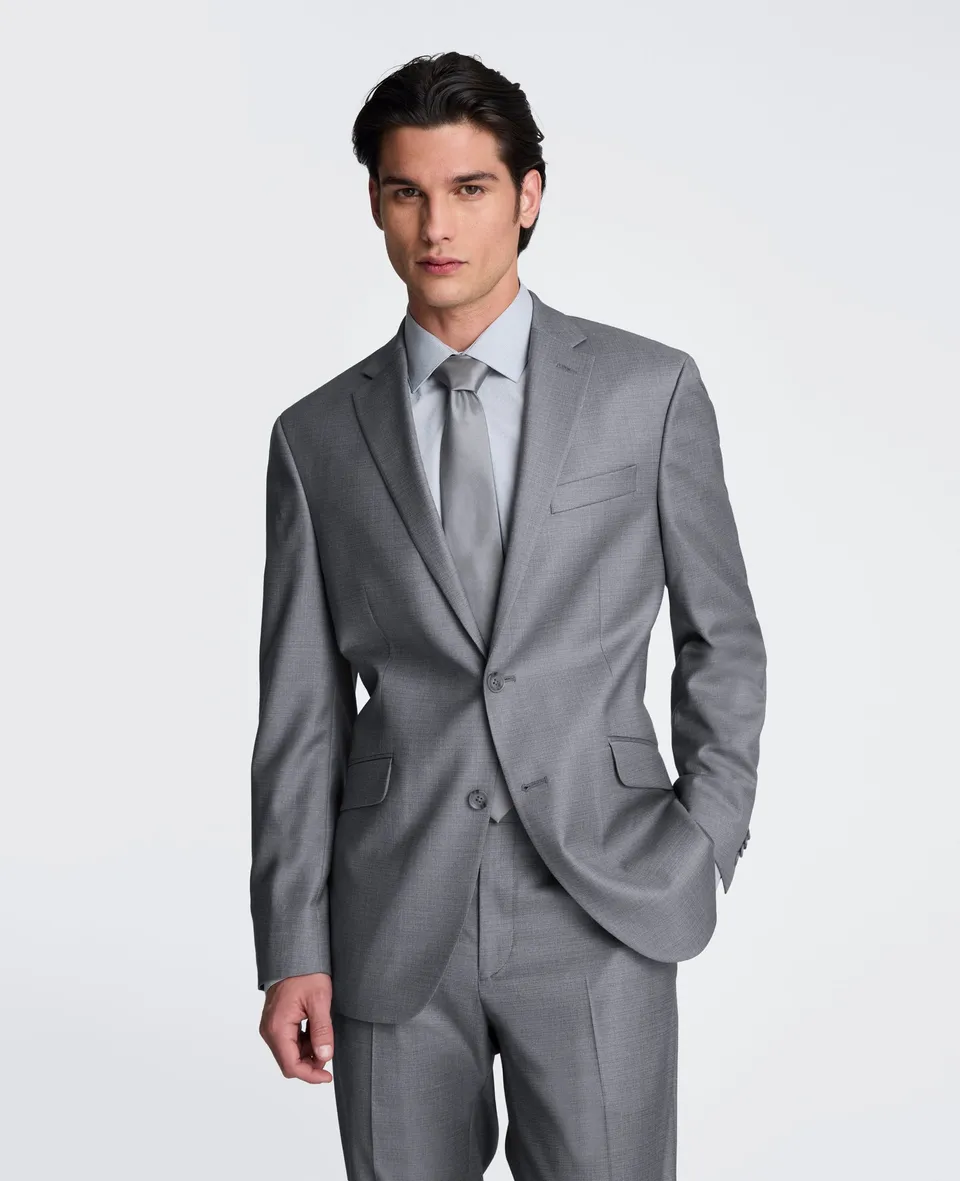 Kenneth Cole Reaction Clothing Slim-Fit Stretch Suit Separate Jacket giacca grigio chiaro
