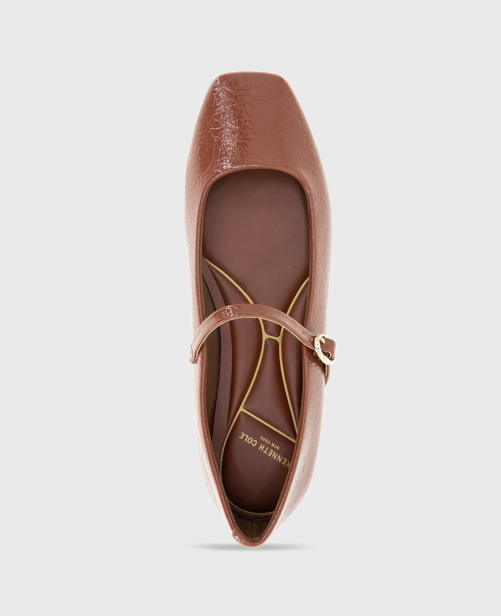 Kenneth Cole Reaction Shoes Jasper Patent Leather Ballet Flat ballerine marroni comfort