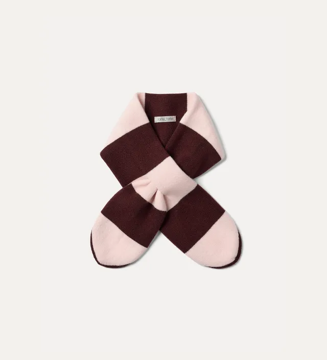 Forte cappelli e sciarpe sciarpa ascot a righe marrone lana cashmere