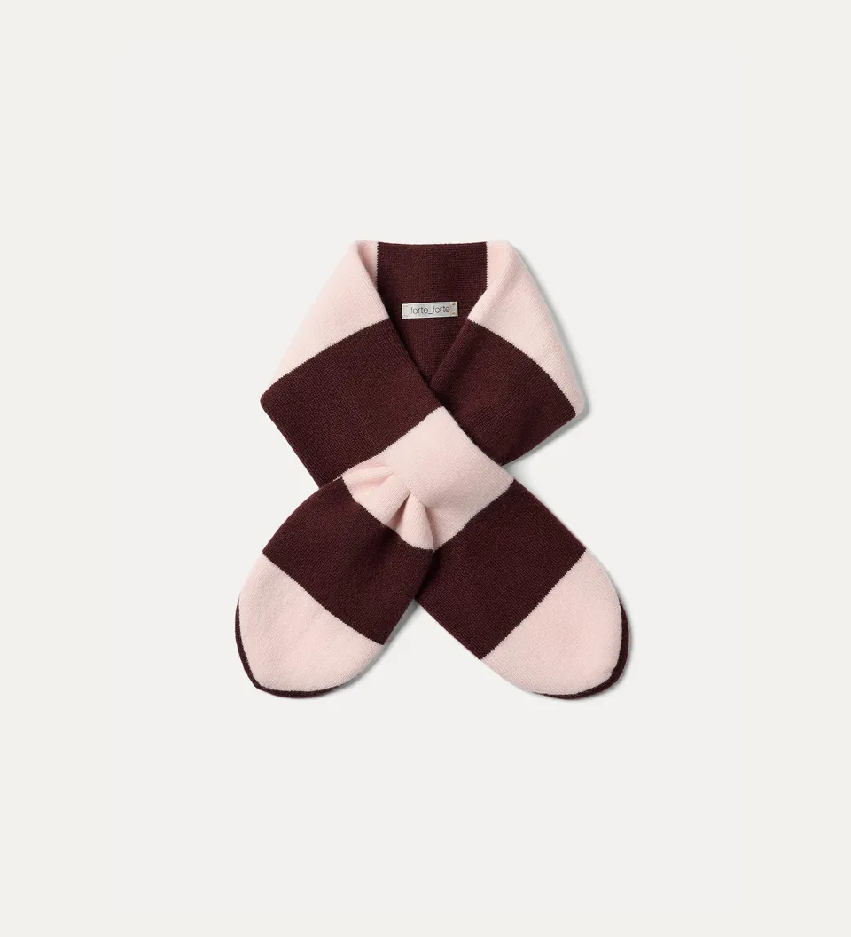 Forte cappelli e sciarpe sciarpa ascot a righe marrone lana cashmere