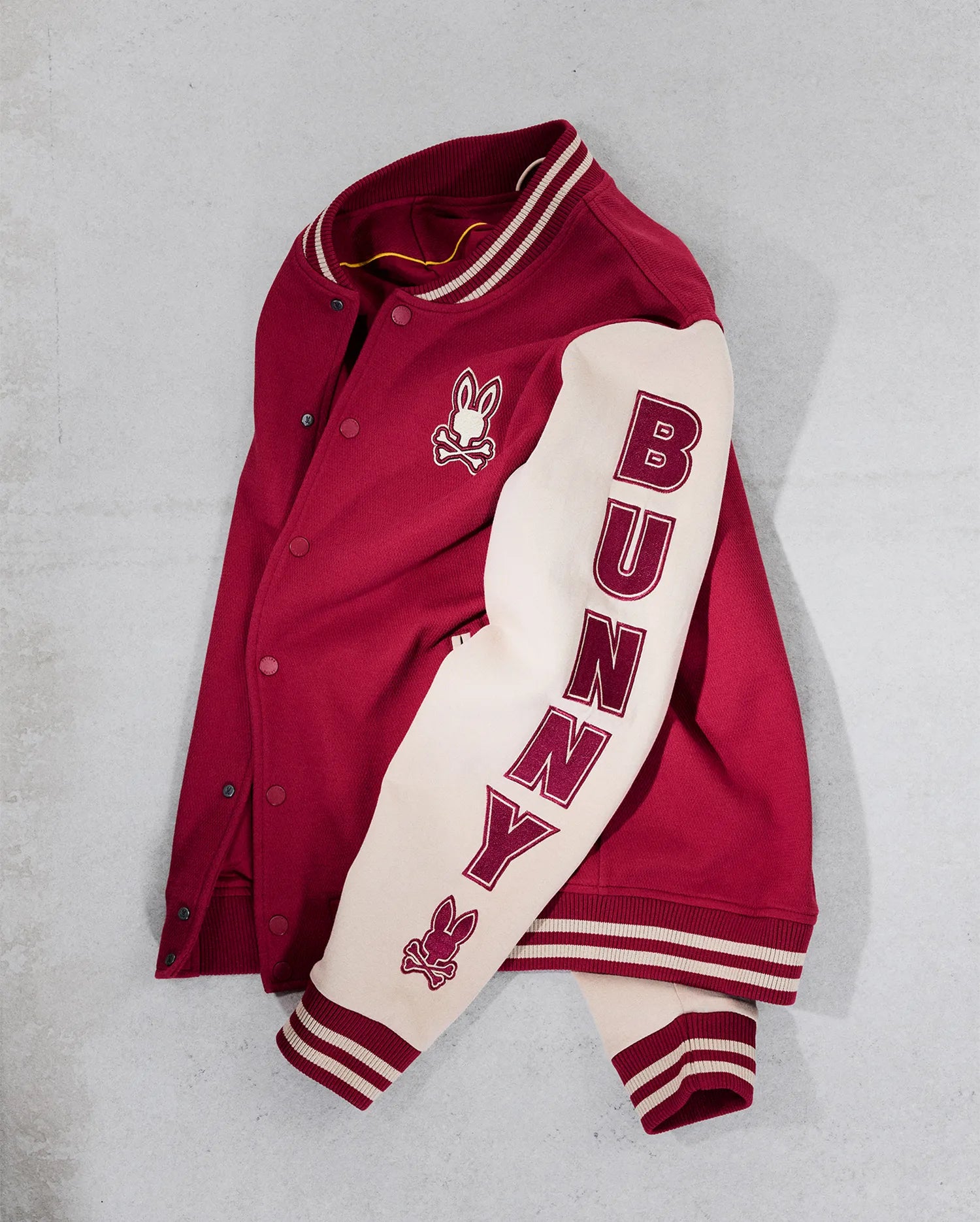 Psycho Bunny Jackets Men's Reilly Varsity Bomber Jacket bomber rosso