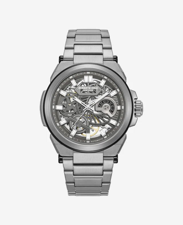 Kenneth Cole Reaction Skeleton Automatic Bracelet Watch orologio automatico grigio scuro