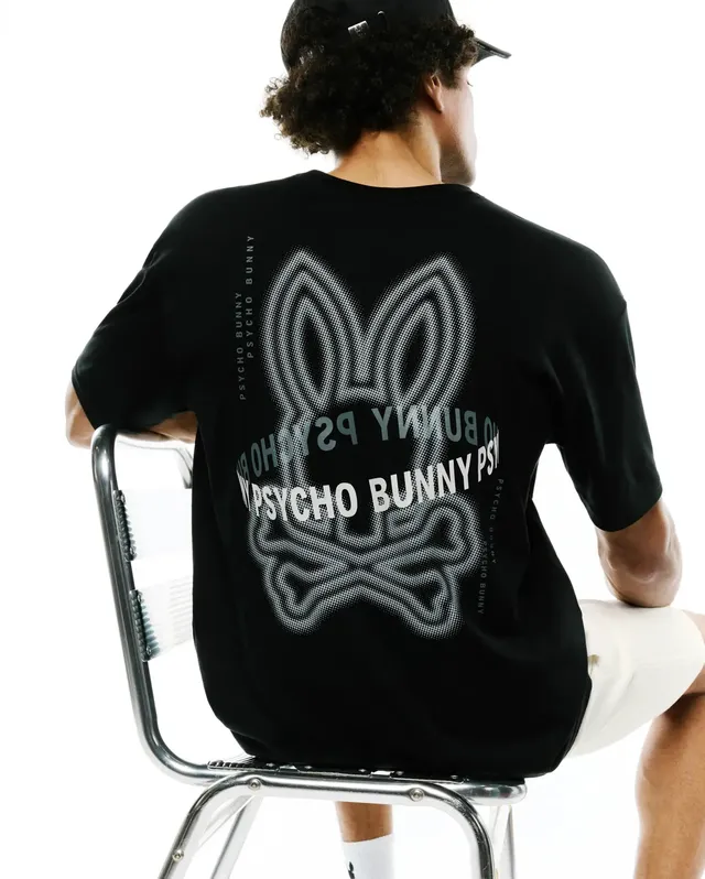 Psycho Bunny Men's Tees Alex Pima Cotton Back Graphic Tee t-shirt nera