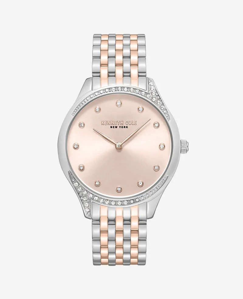 Kenneth Cole Reaction Watches Classic Bracelet Watch orologio bicolore