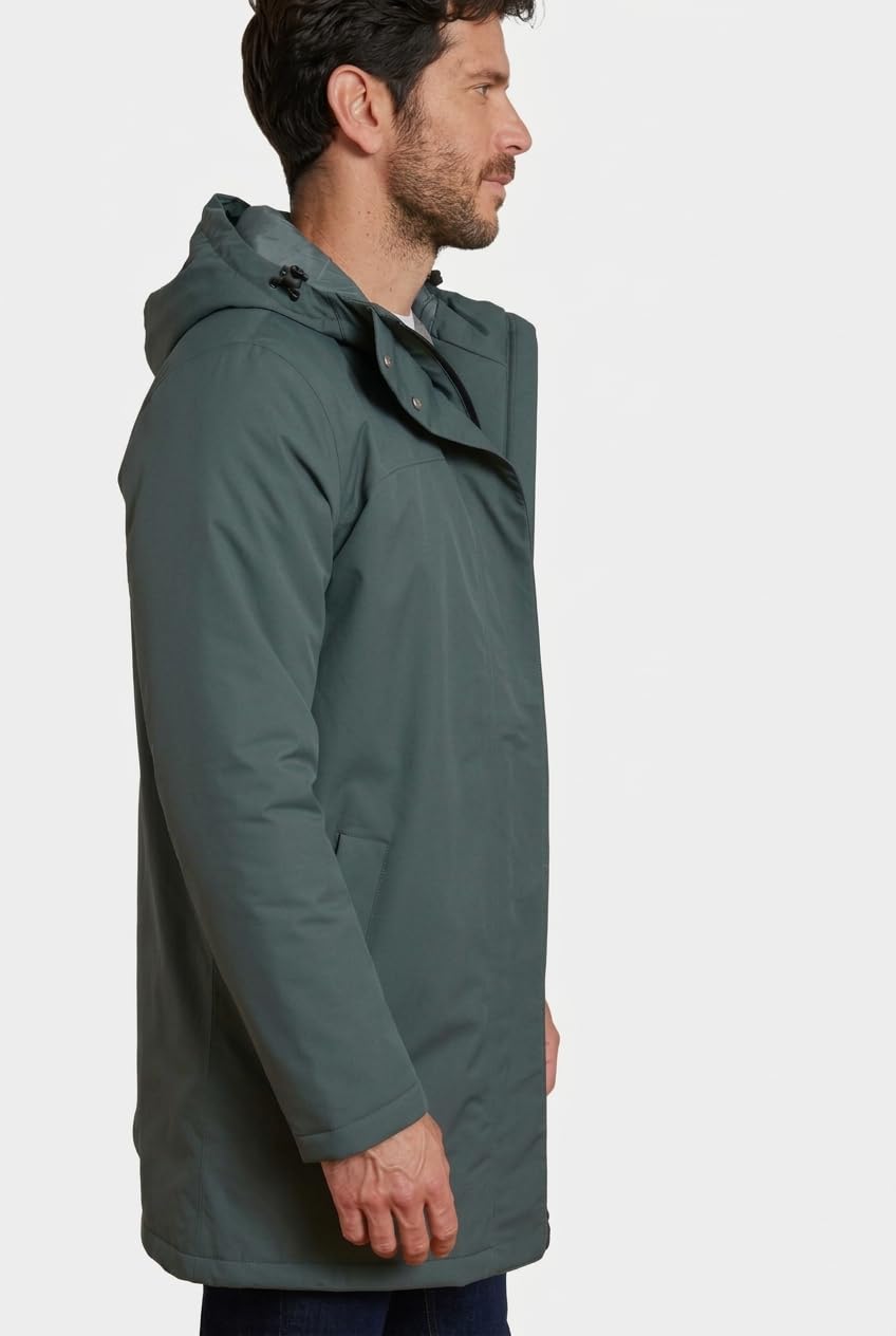 Damart Thermolactyl parka uomo grigio cachi taglia L impermeabile