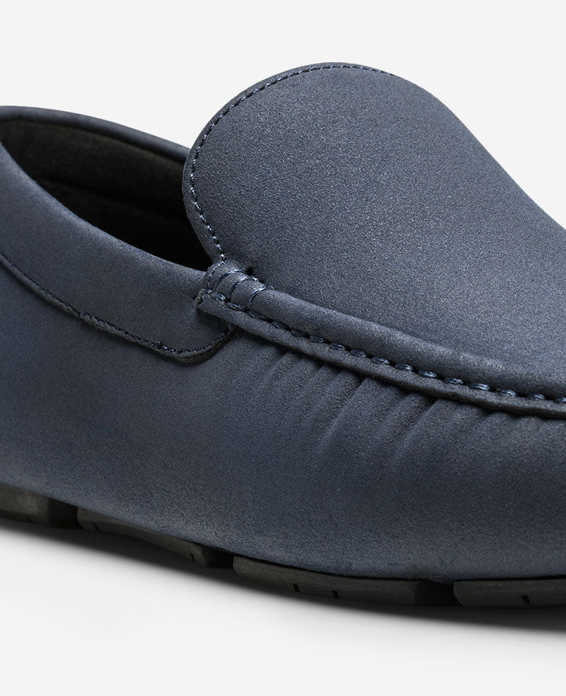 Kenneth Cole Reaction Shoes Scanlin Driving Loafer mocassini blu navy in finta camoscio