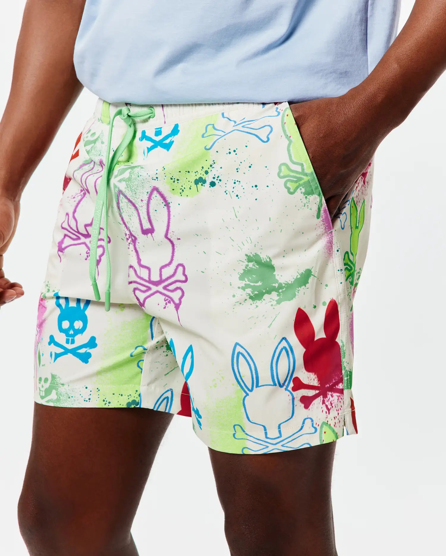 Psycho Bunny Men's Swimwear QUINTIN MB1000091 costume da bagno bianco