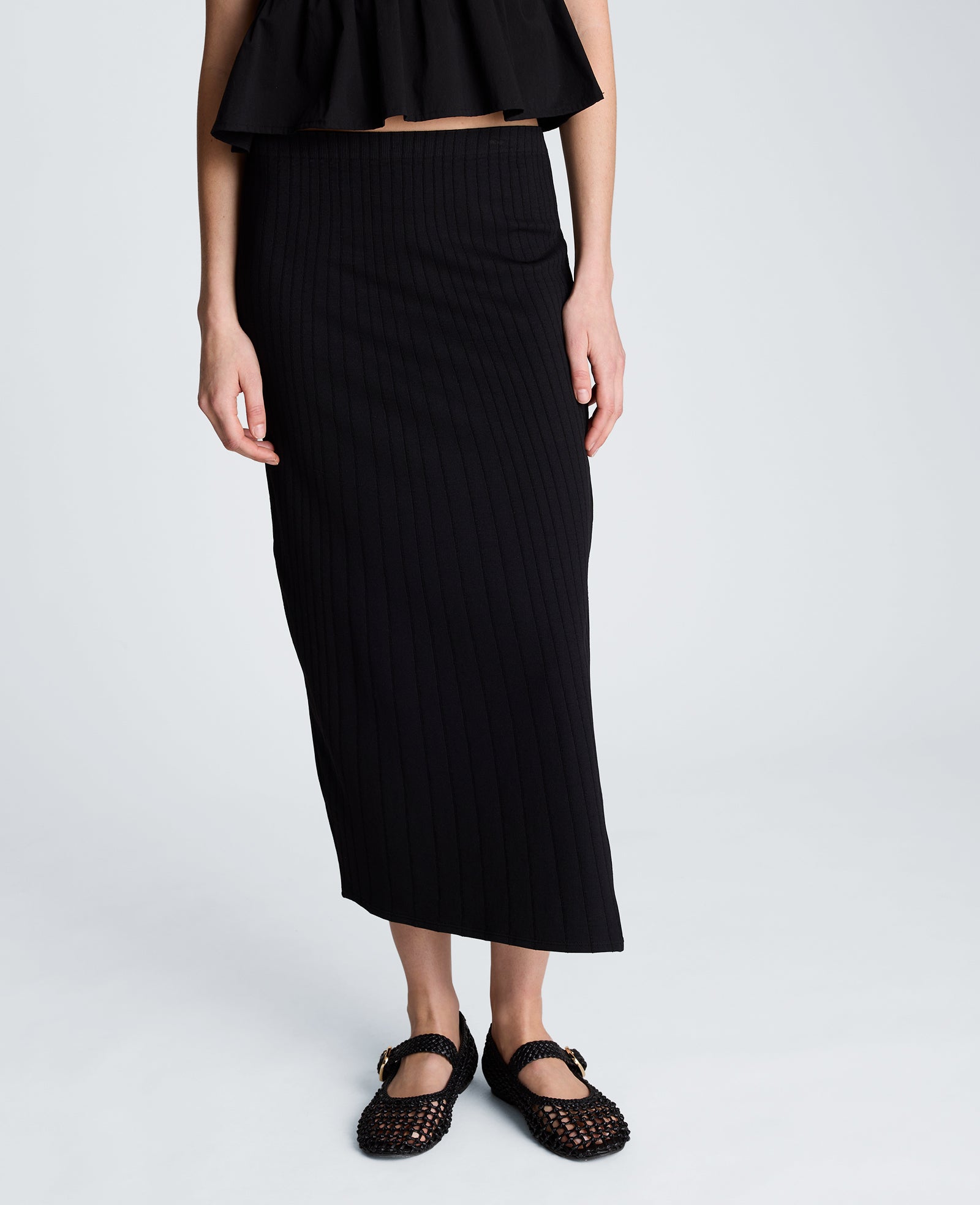 Kenneth Cole Reaction Clothing Pull On Midi Skirt gonna nera