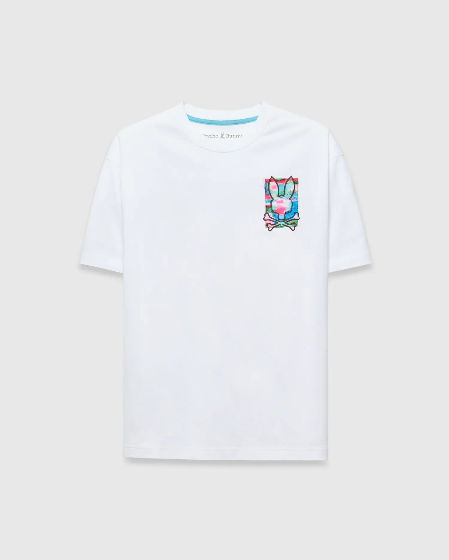 Psycho Bunny Men's Tees Isaac Oversized Tee maglietta bianca oversize