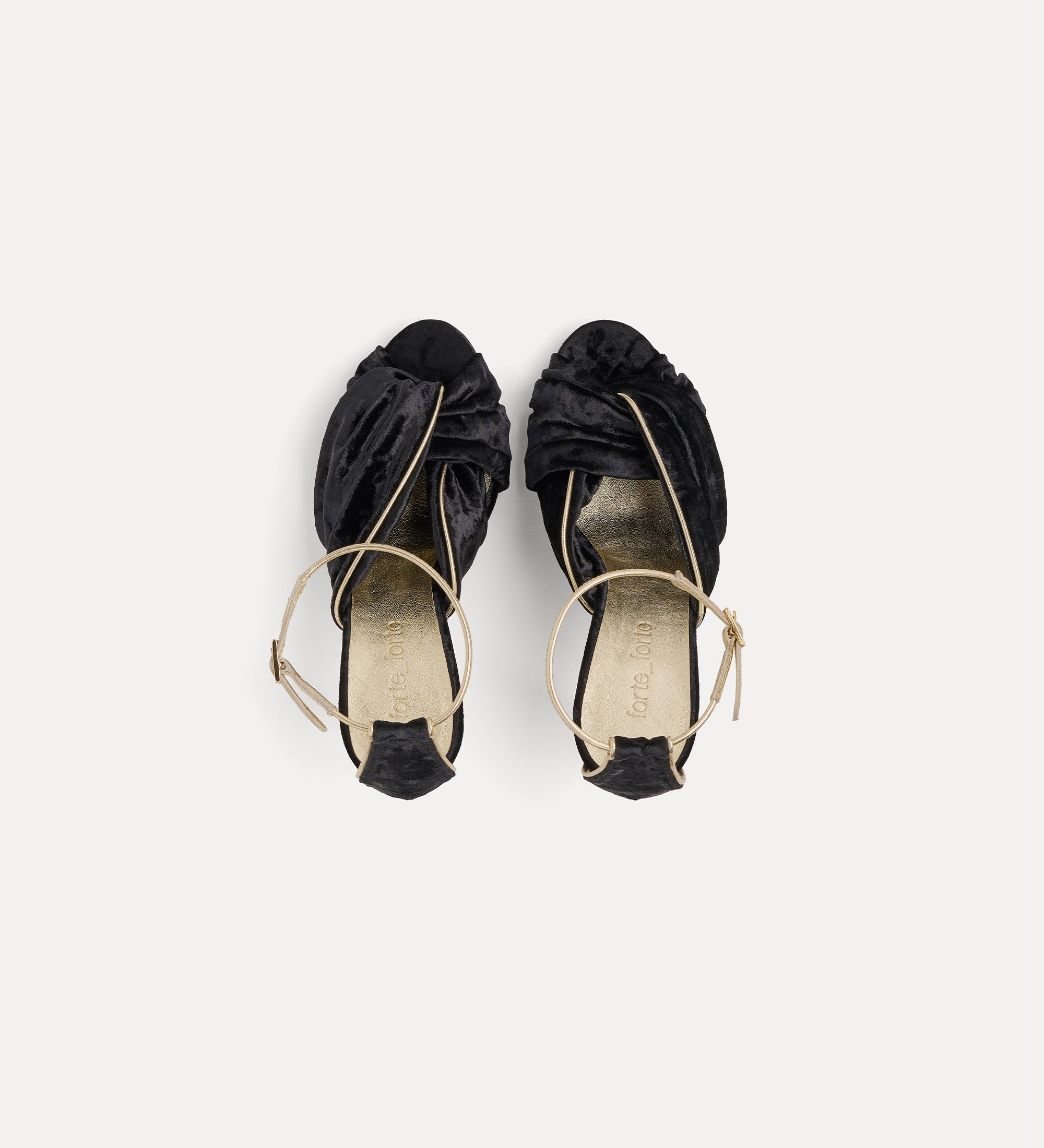 Forte scarpe velvet criss-cross sandals sandali neri con tacco alto