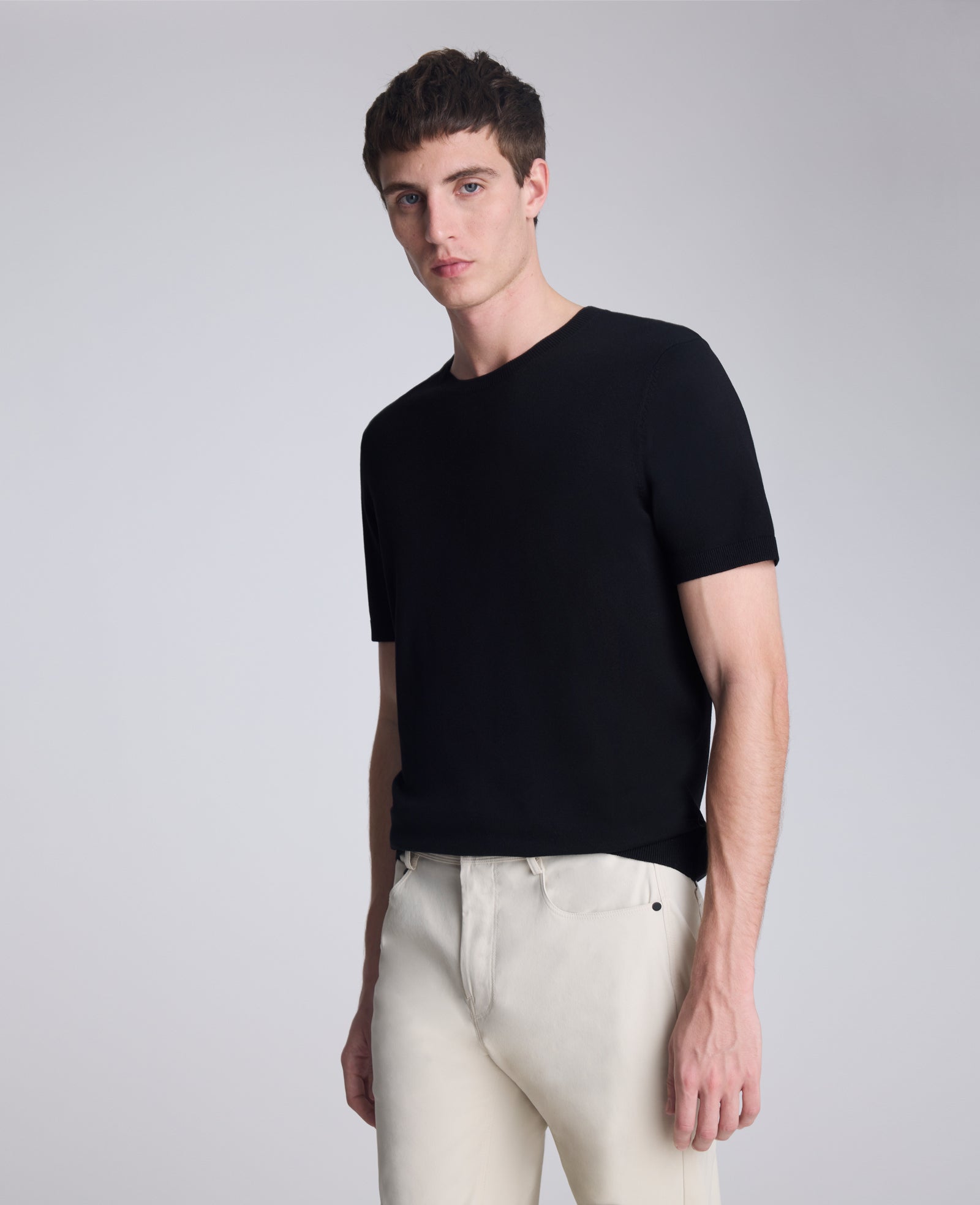 Kenneth Cole Reaction Clothing Sweater Tee maglia nera uomo viscosa