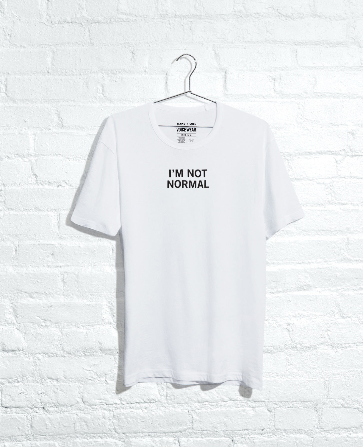 Kenneth Cole Reaction Clothing I'm Not Normal T-shirt bianca in cotone