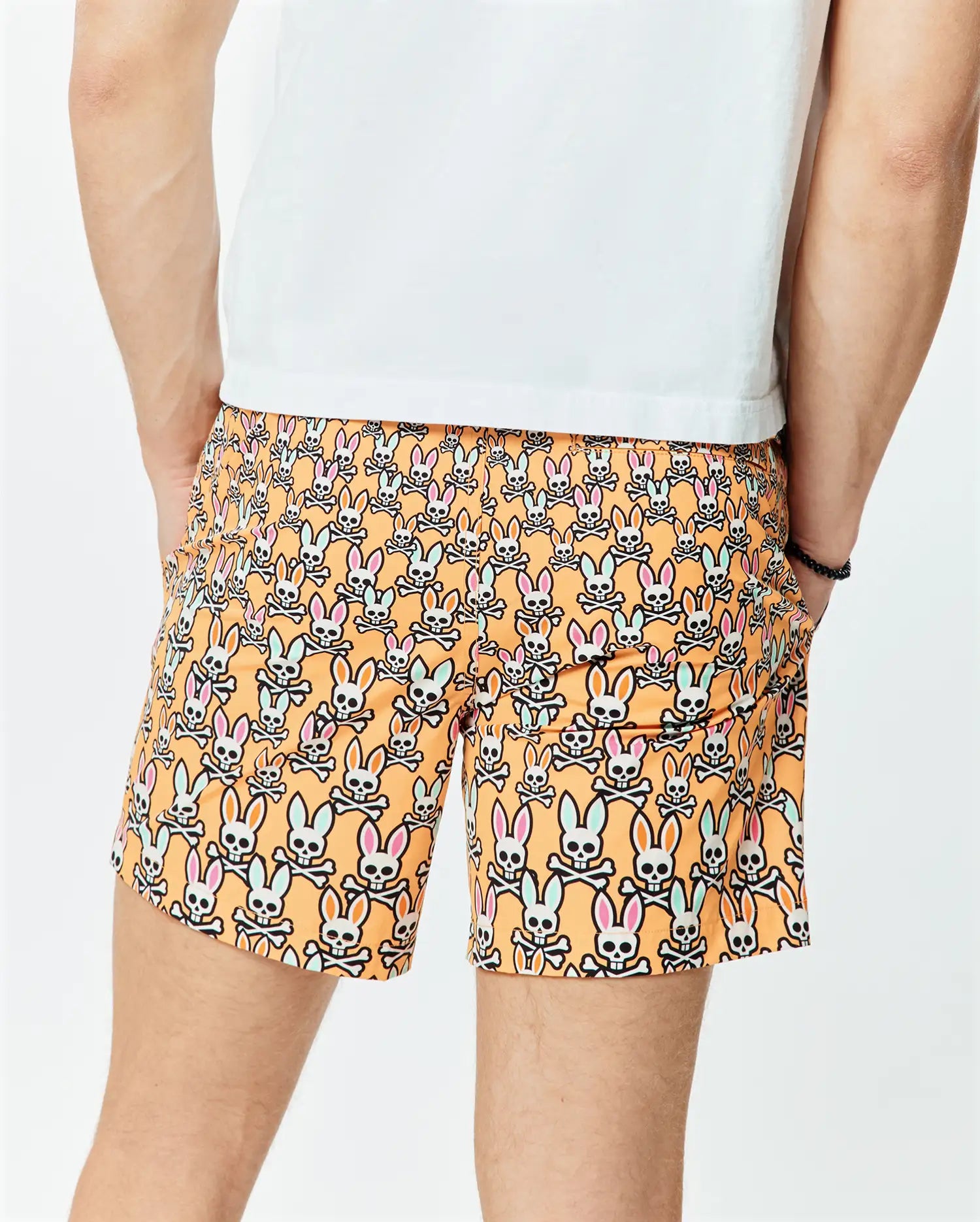 Psycho Bunny Men's Swimwear Byron Swim Trunk 6" costume arancione con rete interna